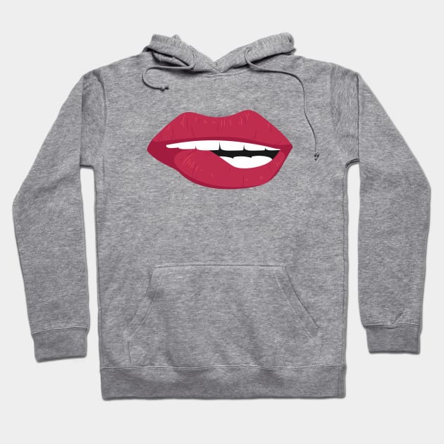 RED LIPS FACE MASK Hoodie by Bombastik